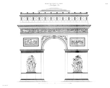Arc de Triomphe ABZ Wien 1838 Plan 180. Free illustration for personal and commercial use.