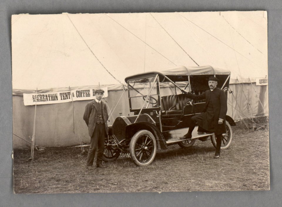 Archdeacon E. L. Bevan & E. W. Lichfield with first car (5449696)