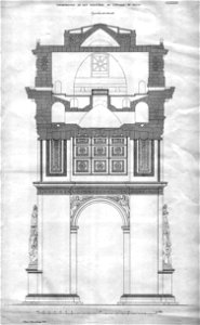 Arc de Triomphe Querschnitt ABZ Wien 1838 Plan 182. Free illustration for personal and commercial use.