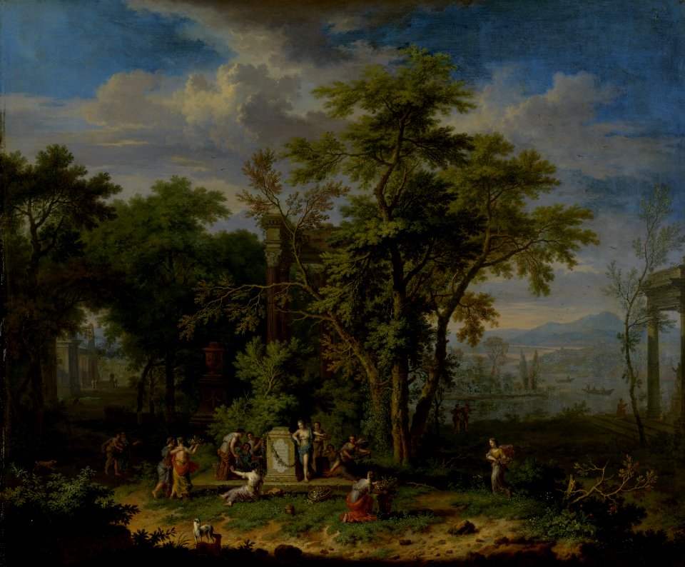 Arcadisch landschap met een offerfeest Rijksmuseum SK-A-186