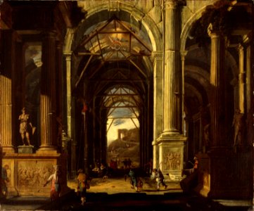 Architectural elements and landscape painted by Viviano Codazzi, Figures painted by Domenico Gargiulo - The Adoration of the Shepherds - BF.1982.4 - Museum of Fine Arts