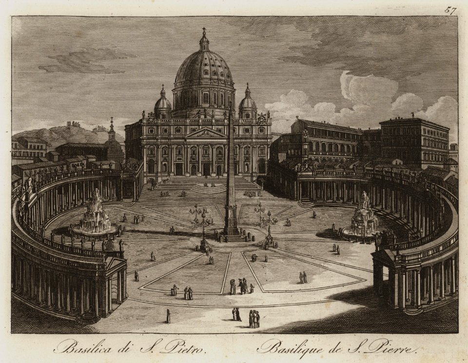 Basilica de SPietro - Li Monumenti Piú Celebri Di Roma Antica E Moderna Disegnati Da Vero Ed Incisi Dai Migliori Artisti Rome Presso Po - 1850