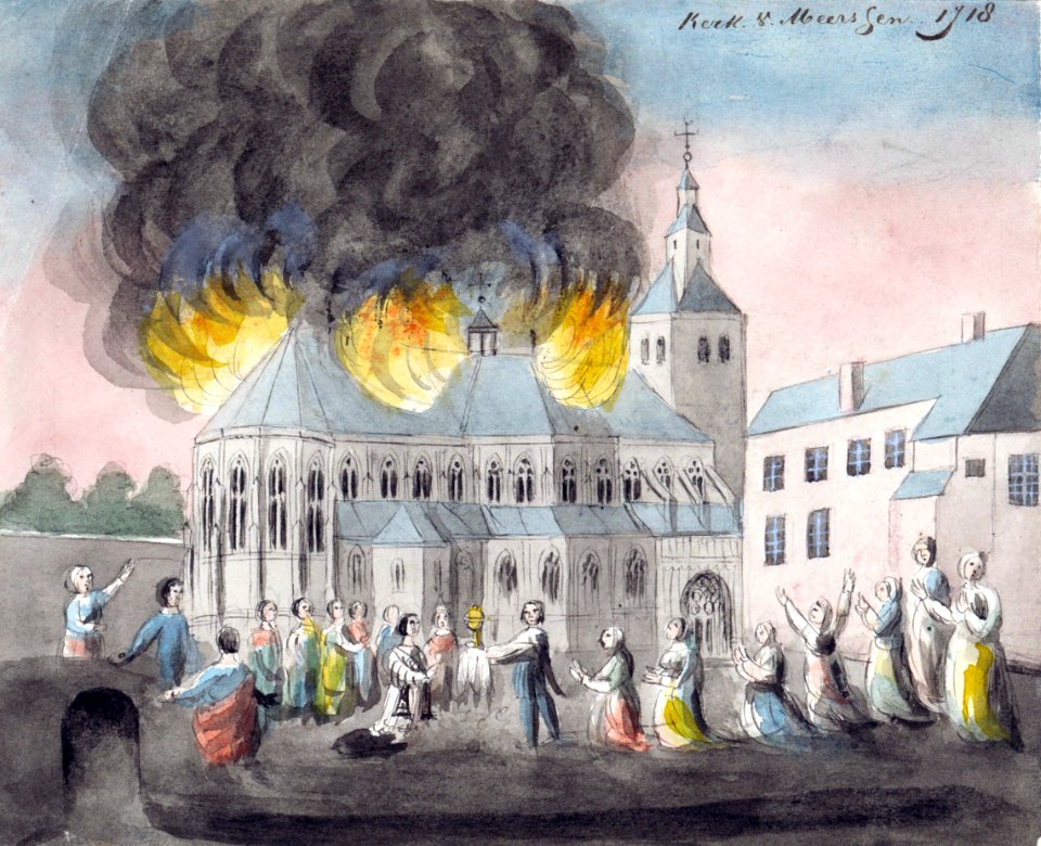 Basiliek van Meerssen, brand 1718 (Ph v Gulpen)