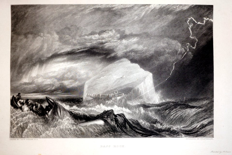 Bass rock by William Miller after Turner
