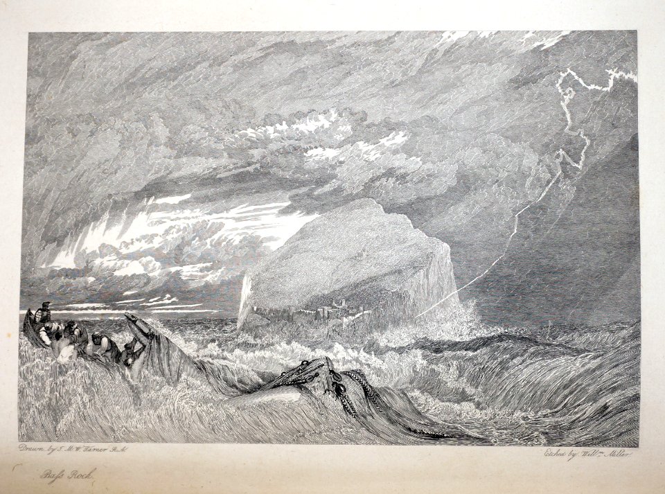 Bass rock open etching by William Miller after Turner
