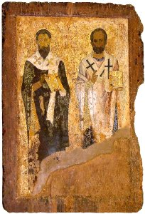 Basil of Caesarea and St Nicholas, 1045-1050, St Mary Perivleptos Church, Ohrid Icon Gallery