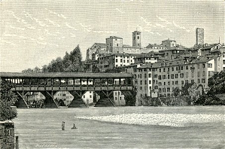 Bassano ponte coperto sul Brenta e Castello