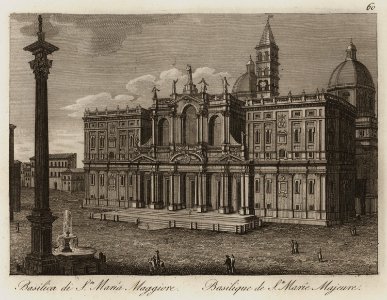 Basilica di Sta Maria Maggiore - Li Monumenti Piú Celebri Di Roma Antica E Moderna Disegnati Da Vero Ed Incisi Dai Migliori Artisti Rome Presso Po - 1850