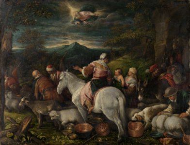 Francesco Bassano (il Giovane) - Abraham vertrekt uit Haran Rijksmuseum SK-A-3377. Free illustration for personal and commercial use.