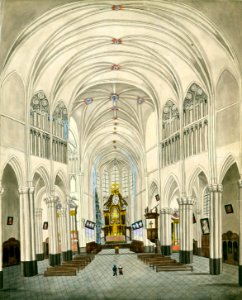 Basiliek van Meerssen, interieurtekening, 1839