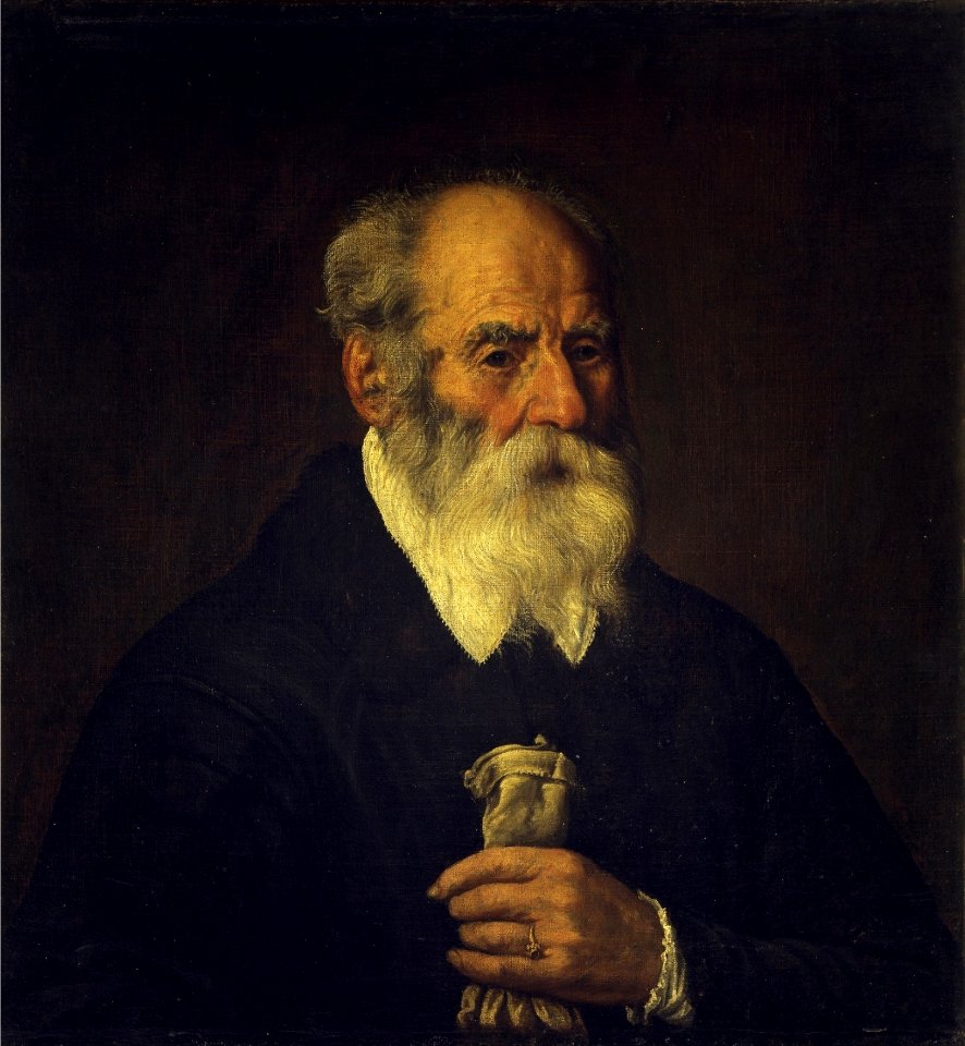 Marcantonio Bassetti - Portrait of an Old Man with Gloves - WGA01481