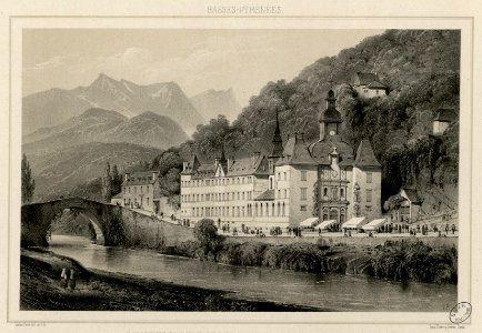 Basses-Pyrénées - Eglise et couvent de Bétharram et Pont de Lestelle - Vue prise de la rive droite du Gave - Fonds Ancely - B315556101 A PETIT 2 047