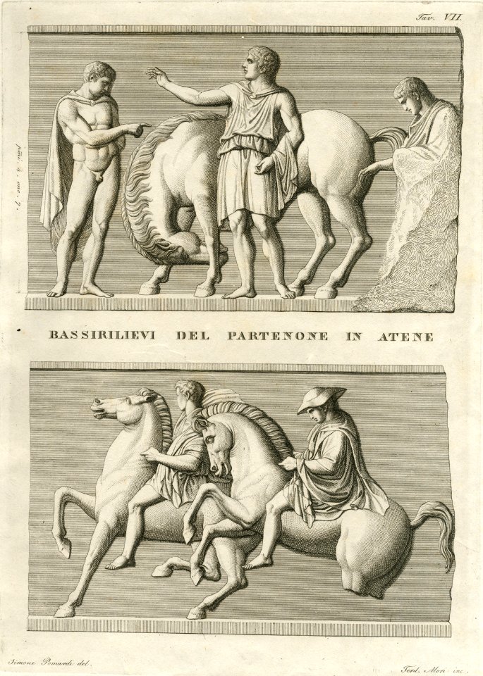 Bassirilievi del Partenome in Atene - Dodwell Edward - 1812