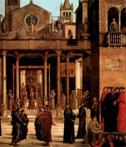 Lazzaro bastiani, Relic of the Holy Cross is offered to the Scuola Grande di San Giovanni Evangelista 03