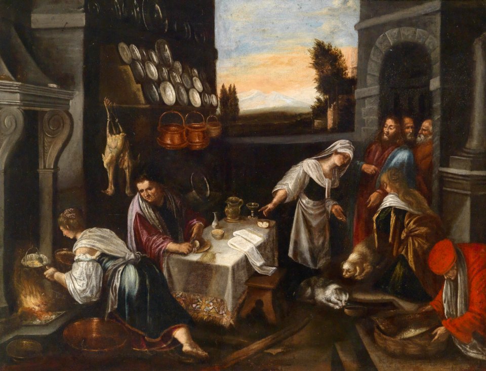 Bassano (follower) Christ in the house of Martha and Mary
