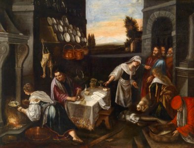 Bassano (follower) Christ in the house of Martha and Mary