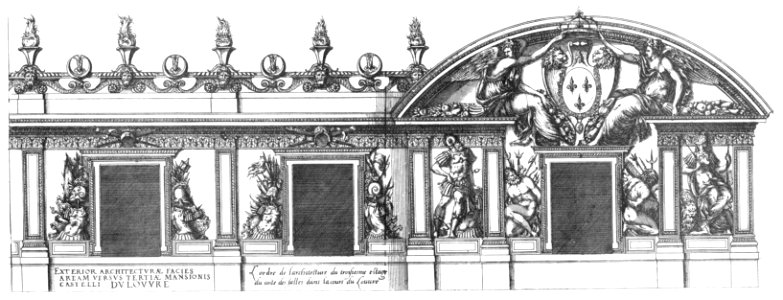 Bastiments v1 (Gregg 1972 p24) - Louvre west wing court facade third storey architectural order
