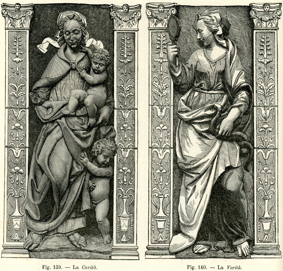 Bassorilievi in terracotta smaltata Della Robbia Ospedale del Ceppo