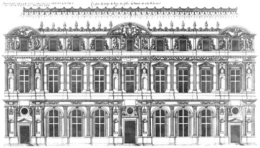 Bastiments v1 (Gregg 1972 p20) - Louvre west wing court facade