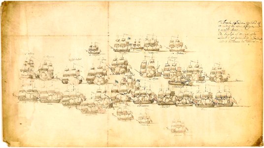 Bataille de Provedien 12 avril 1782 croquis anglais