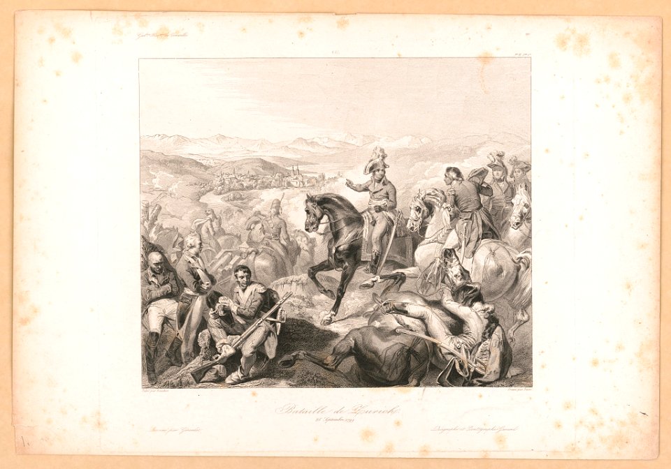 Bataille de Zurich, 25 Septembre 1799 - peint par Bouchot ; gravé par Bein ; dessiné par Sandoz ; diagraphe et pantographe-Gavard. LCCN2017648289