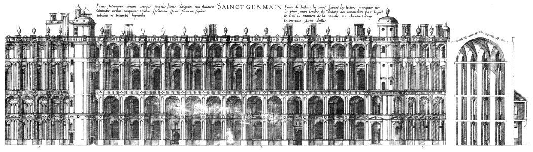 Bastiments v1 (Gregg 1972 p59) - St-Germain-en-Laye court facades A, B, C