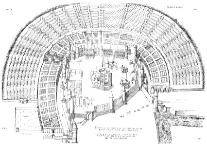 Bastiments v1 (Gregg 1972 p53) - Montargis bird's-eye view to the west
