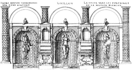 Bastiments v1 (Gregg 1972 p89a) - Gaillon facade facing the fountains of the Maison Blanche