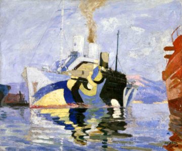 Bateau camouflé en rade de Toulon