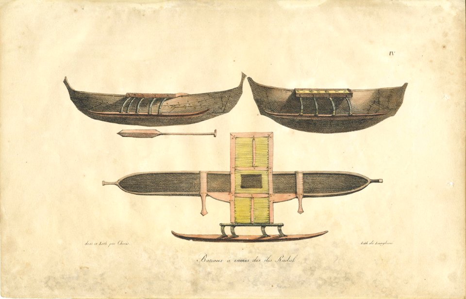 Bateaux a rames des iles Radak (Rowing boats of the Radak Islands) (BM Oc2006,Prt.216)