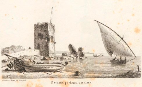 Bateaux pécheurs catalans au début du XIXeme siècle