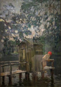 Bathing by K.Korovin (1890s, priv. coll.). Free illustration for personal and commercial use.