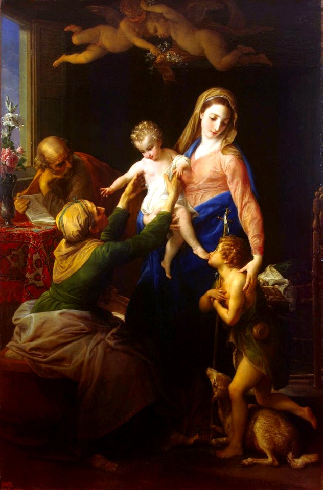 Pompeo Batoni - Sacra Famiglia con i santi Elisabetta e Giovanni Battista (1777)