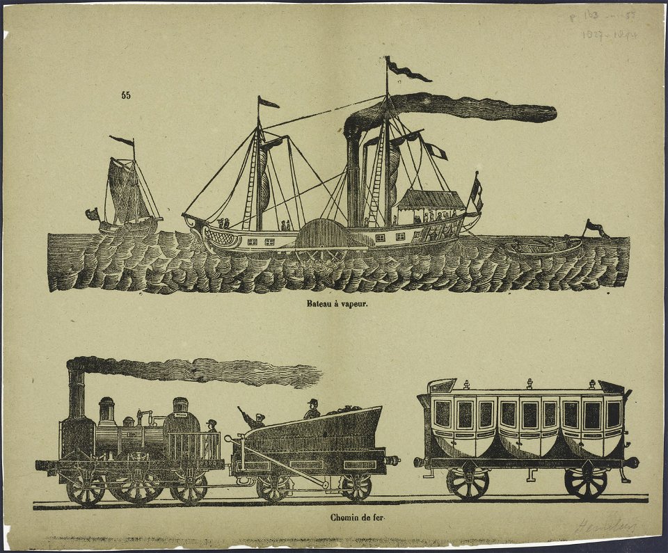 Bateau à vapeur, chemin de fer-Catchpenny print-Borms 0687
