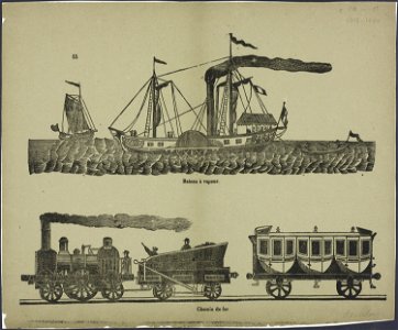 Bateau à vapeur, chemin de fer-Catchpenny print-Borms 0687