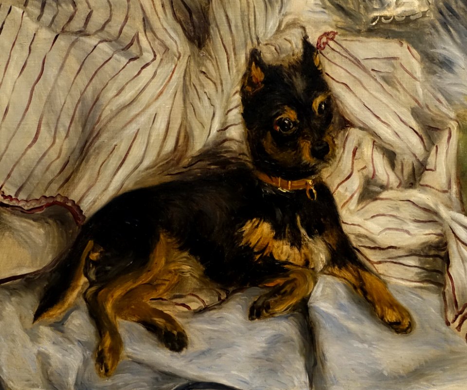 Bather with a Griffon Dog, Lise on the Bank of the Seine, by Pierre-Auguste Renoir, detail, 1870, oil on canvas - Museu de Arte de São Paulo - DSC07242