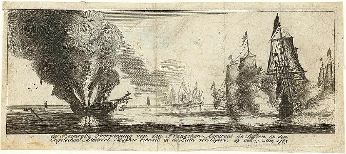 Battaille Gondelour 1783 gravure hollandaise imaginaire 1783
