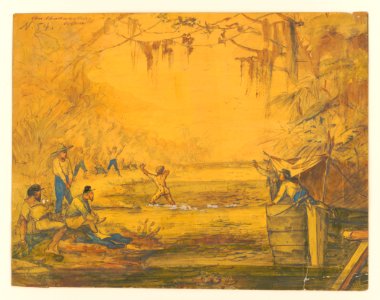 Bathing in Chattahouchee River, Georgia, with difficulty, July 1864 LCCN2017647005
