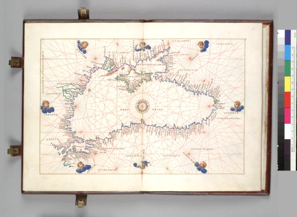 Battista Agnese. Black Sea. HM 26. PORTOLAN ATLAS Italy, ca. 1544