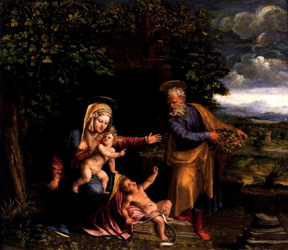 Battista Dossi - Holy Family with the Young St John the Baptist - WGA06609