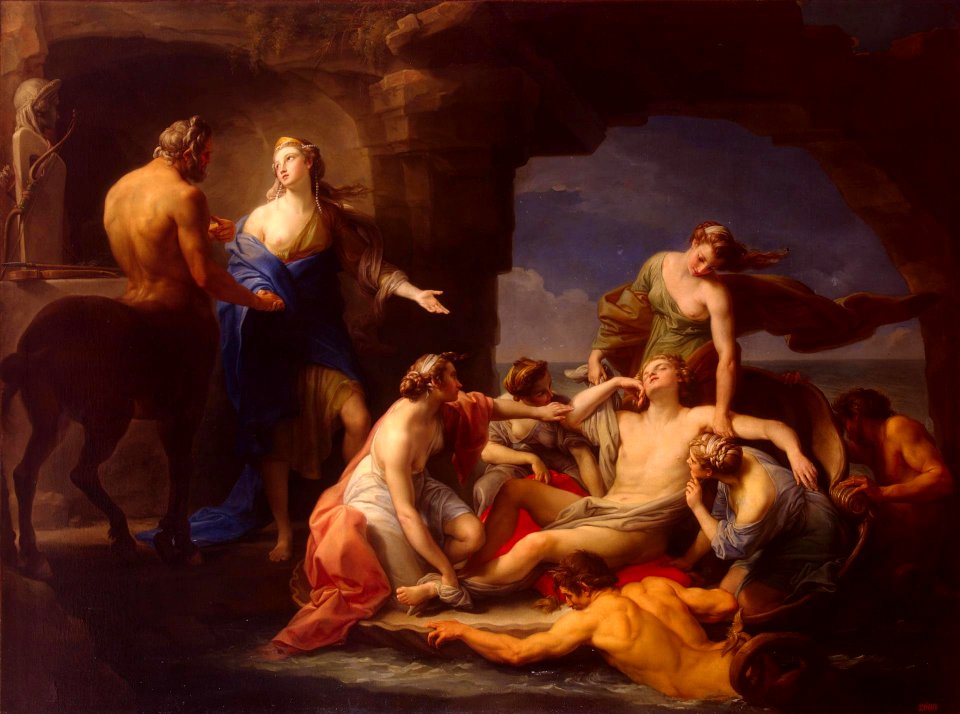 Pompeo Batoni - Teti richiama Achille dal Centauro Chirone (1770)