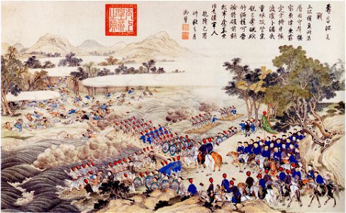 Battle at the River Tho-xuong. Free illustration for personal and commercial use.