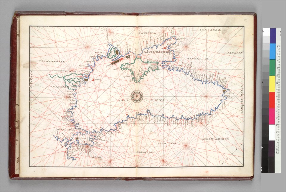 Battista Agnese. Black Sea. HM 25. PORTOLAN ATLAS Italy, ca. 1540
