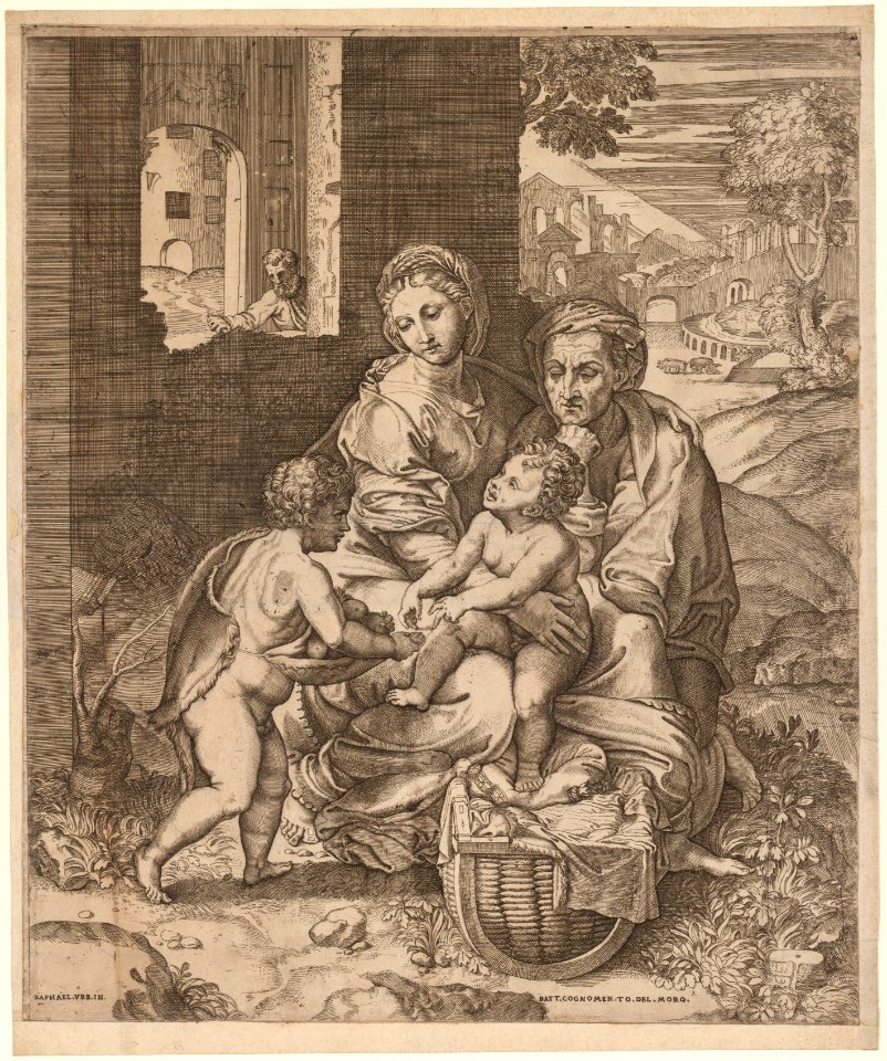 Battista Angolo del Moro (Italian, 1514-1575) - The Holy Family (La Perla) (after Raphael) - 2018.208 - Cleveland Museum of Art