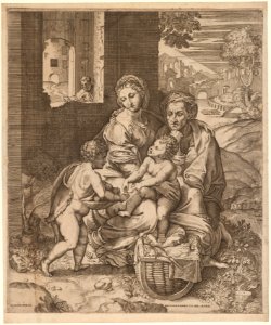 Battista Angolo del Moro (Italian, 1514-1575) - The Holy Family (La Perla) (after Raphael) - 2018.208 - Cleveland Museum of Art