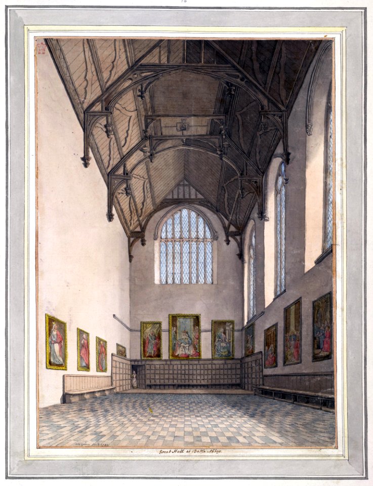 Battle Abbey Great Hall by Samuel Hieronymus Grimm 1783