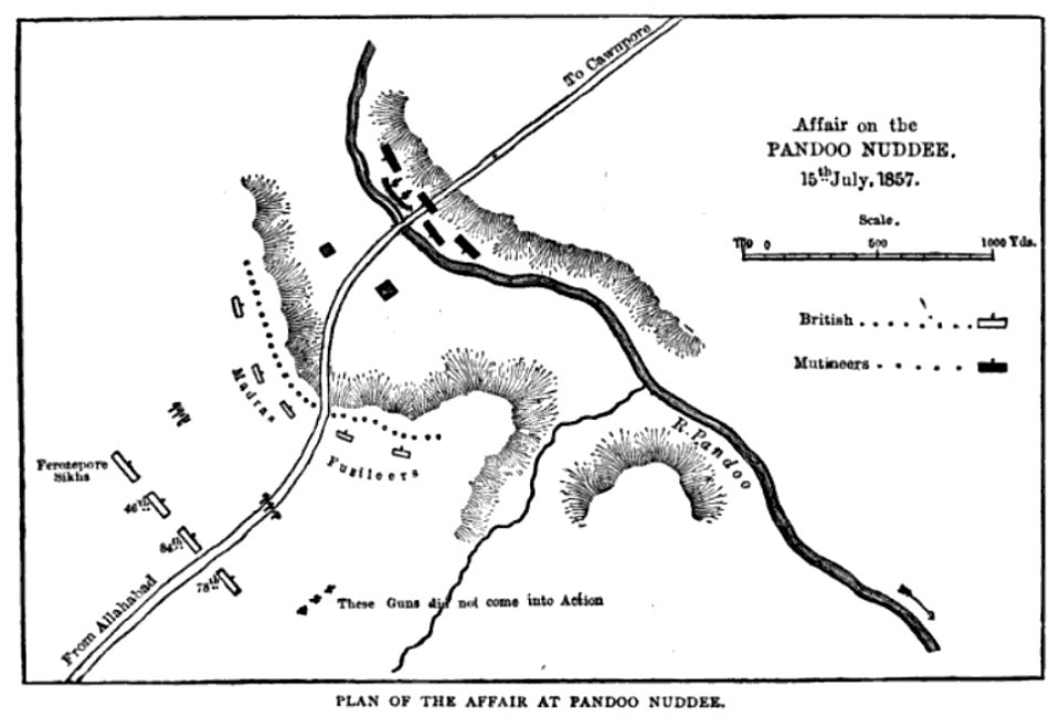 Battle at Pandoo nuddee fighting diagram