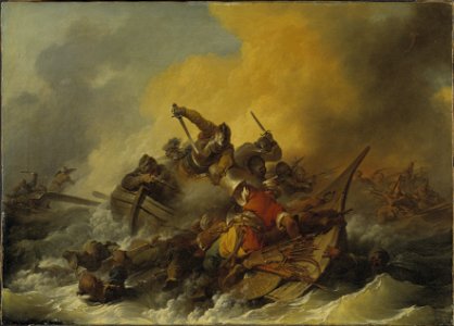 Battle at Sea between Soldiers and Oriental Pirates (Philippe-Jacques Loutherbourg d.y.) - Nationalmuseum - 17853