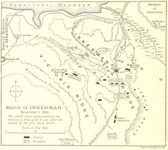 Battle of Inkerman map. Free illustration for personal and commercial use.