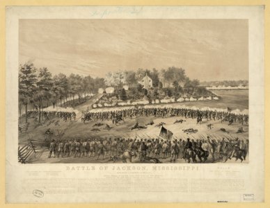 Battle of Jackson, Mississippi-Gallant charge of the 17th Iowa, 80th Ohio and 10th Missouri, supported by the first and third brigades of the seventh division - sketched by A.E. Mathews, LCCN91721174